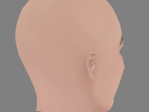 Matilda De Angelis Head - No Hair - Low poly head for game Model 3D