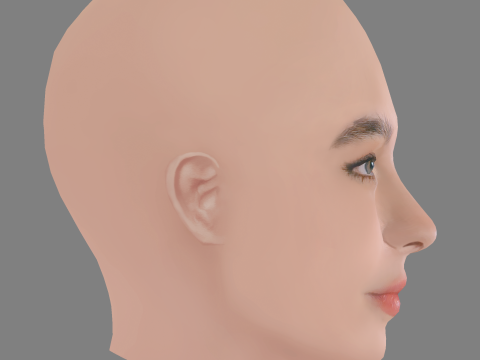 Matilda De Angelis Head - No Hair - Low poly head for game Model 3D