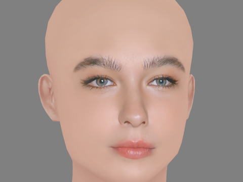 Matilda De Angelis Head - No Hair - Low poly head for game Model 3D