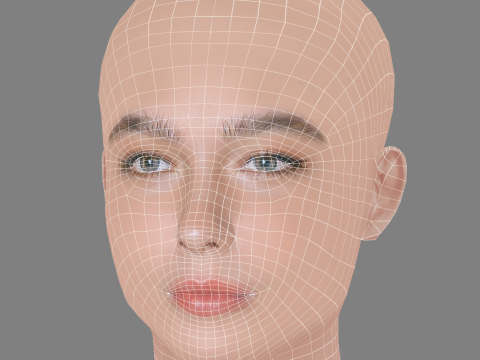 Matilda De Angelis Head - No Hair - Low poly head for game Model 3D
