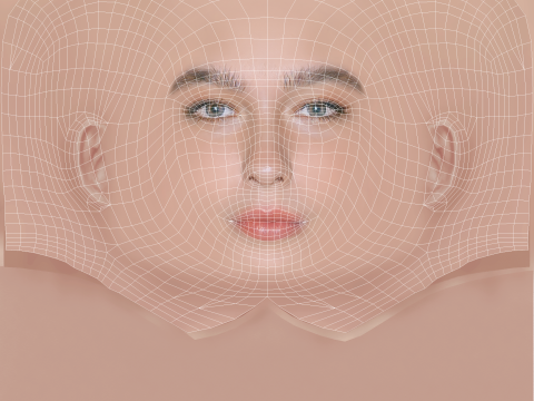 Matilda De Angelis Head - No Hair - Low poly head for game Model 3D