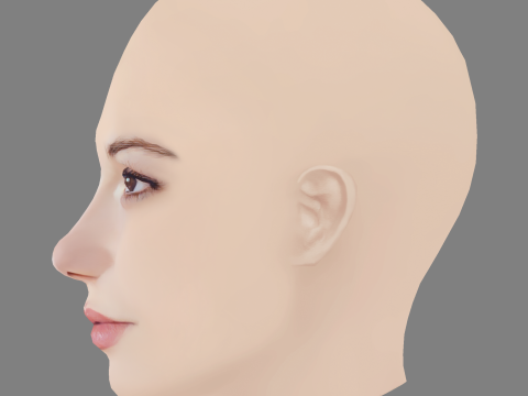 Mathilde Ollivier Head - No Hair - Low poly head for game Model 3D