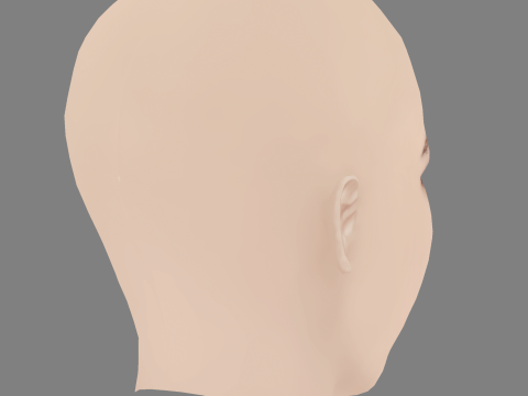 Mathilde Ollivier Head - No Hair - Low poly head for game Model 3D