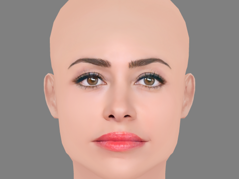 Martina Stella Head - No Hair - Low poly head for game 3Dモデル