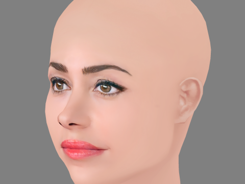 Martina Stella Head - No Hair - Low poly head for game 3Dモデル