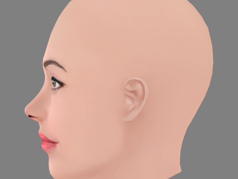 Martina Stella Head - No Hair - Low poly head for game 3Dモデル