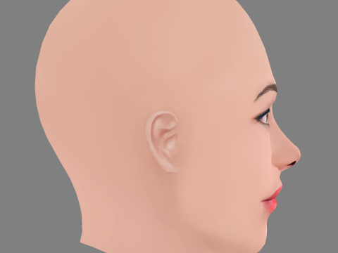 Martina Stella Head - No Hair - Low poly head for game 3Dモデル