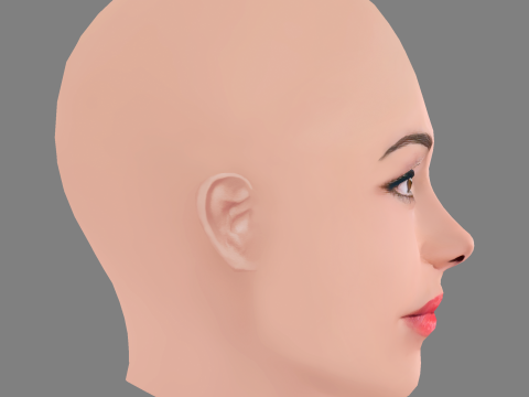 Martina Stella Head - No Hair - Low poly head for game 3Dモデル