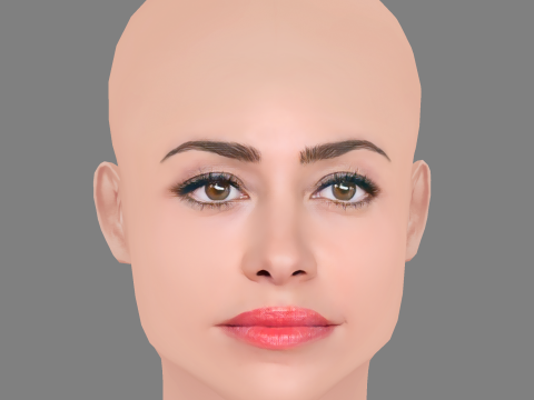Martina Stella Head - No Hair - Low poly head for game 3Dモデル