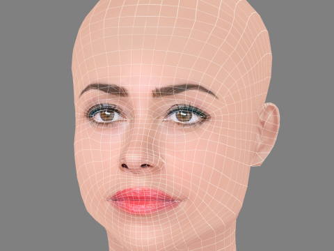 Martina Stella Head - No Hair - Low poly head for game 3Dモデル