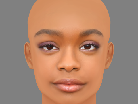 Marsai Martin Head - No Hair - Low poly head for game 3D Модель