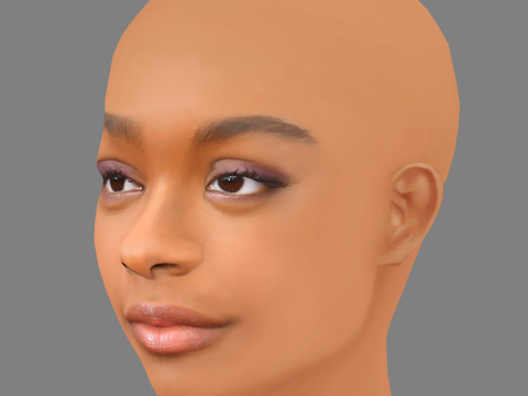 Marsai Martin Head - No Hair - Low poly head for game 3D Модель