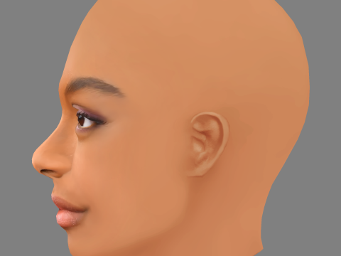 Marsai Martin Head - No Hair - Low poly head for game 3D Модель