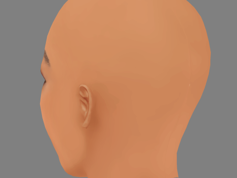 Marsai Martin Head - No Hair - Low poly head for game 3D Модель