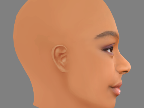 Marsai Martin Head - No Hair - Low poly head for game 3D Модель