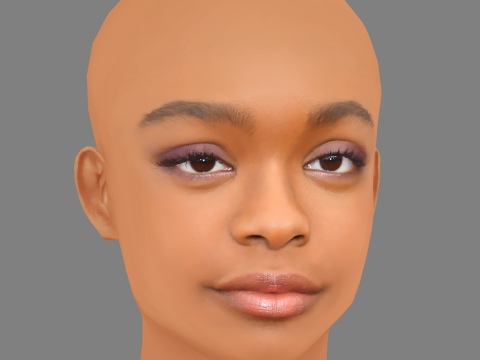 Marsai Martin Head - No Hair - Low poly head for game 3D Модель