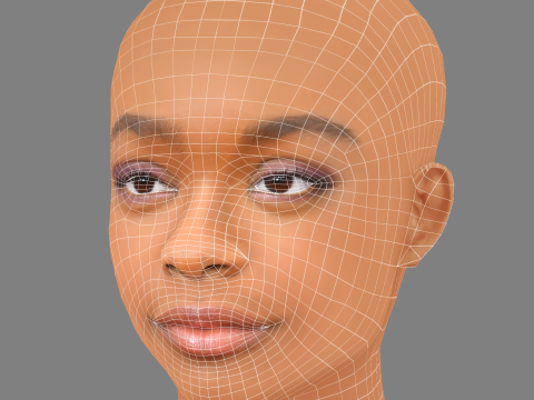 Marsai Martin Head - No Hair - Low poly head for game 3D Модель