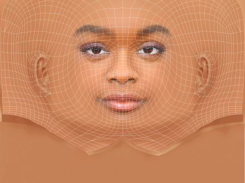 Marsai Martin Head - No Hair - Low poly head for game 3D Модель