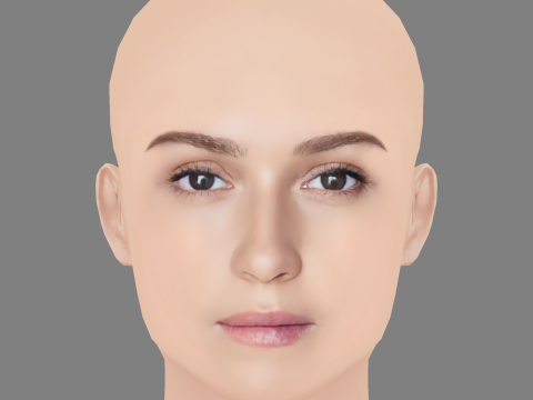 Mariya Poezzhaeva Head - No Hair - Low poly head for game Modelo 3D