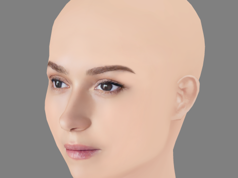 Mariya Poezzhaeva Head - No Hair - Low poly head for game Modelo 3D