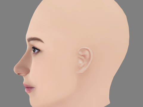 Mariya Poezzhaeva Head - No Hair - Low poly head for game Modelo 3D