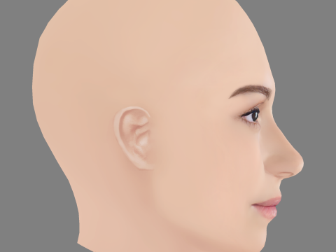 Mariya Poezzhaeva Head - No Hair - Low poly head for game Modelo 3D