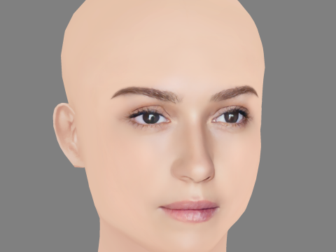 Mariya Poezzhaeva Head - No Hair - Low poly head for game Modelo 3D