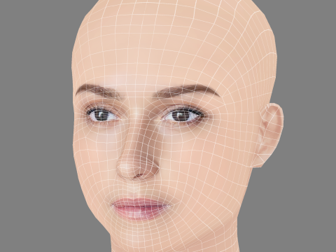 Mariya Poezzhaeva Head - No Hair - Low poly head for game Modelo 3D