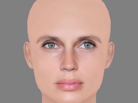 Marine Vacth Head - No Hair - Low poly head for game 3D 模型