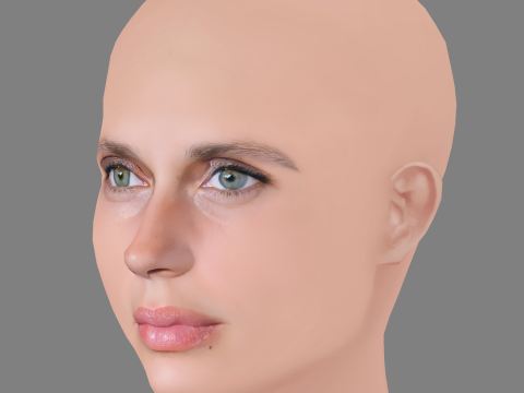 Marine Vacth Head - No Hair - Low poly head for game 3D 模型