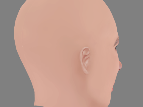 Marine Vacth Head - No Hair - Low poly head for game 3D 模型
