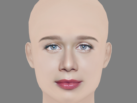Mariana Ximenes Head - No Hair - Low poly head for game Modelo 3D