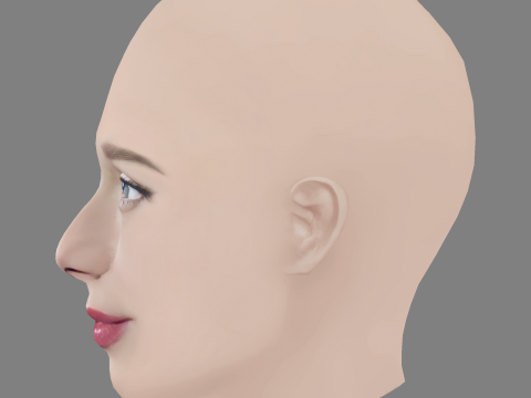 Mariana Ximenes Head - No Hair - Low poly head for game Modelo 3D