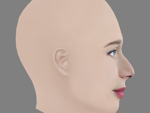 Mariana Ximenes Head - No Hair - Low poly head for game Modelo 3D