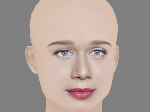 Mariana Ximenes Head - No Hair - Low poly head for game Modelo 3D