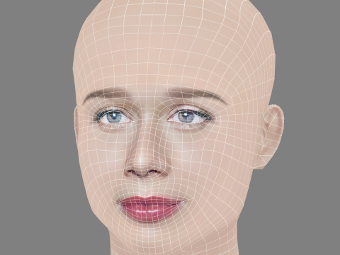 Mariana Ximenes Head - No Hair - Low poly head for game Modelo 3D