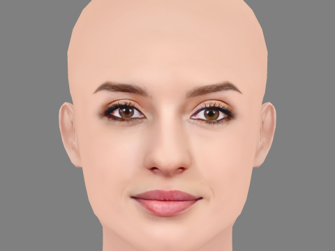 Maria Valverde Head - No Hair - Low poly head for game Modelo 3D