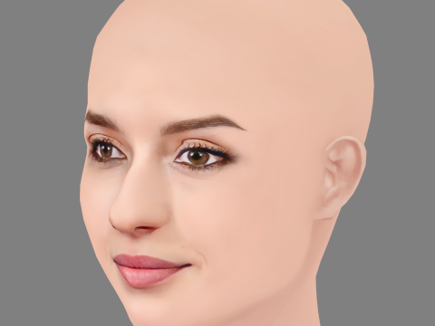 Maria Valverde Head - No Hair - Low poly head for game Modelo 3D