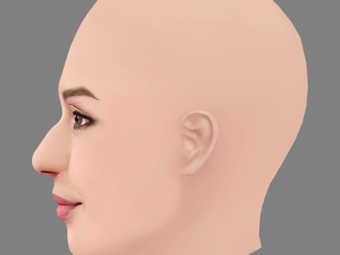 Maria Valverde Head - No Hair - Low poly head for game Modelo 3D