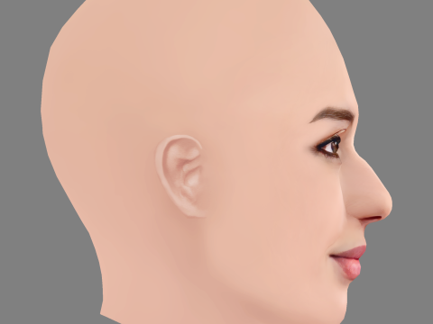 Maria Valverde Head - No Hair - Low poly head for game Modelo 3D