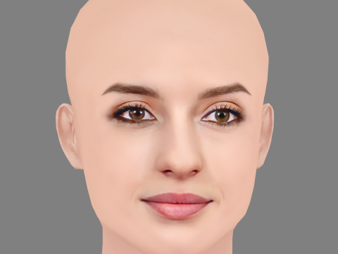Maria Valverde Head - No Hair - Low poly head for game Modelo 3D