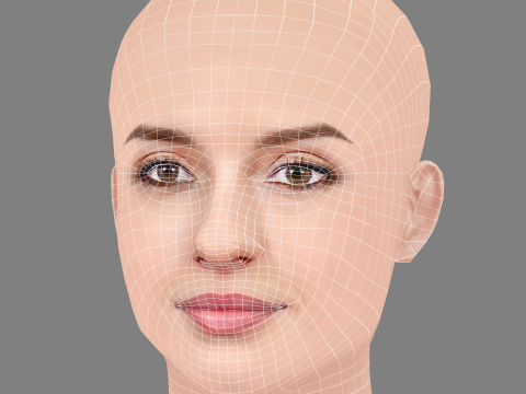 Maria Valverde Head - No Hair - Low poly head for game Modelo 3D
