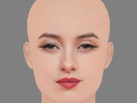 Maria de Nati Head - No Hair - Low poly head for game Modelo 3D
