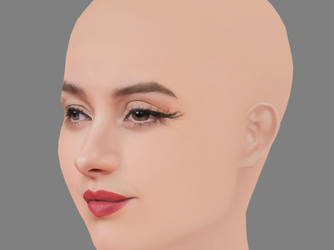 Maria de Nati Head - No Hair - Low poly head for game Modelo 3D