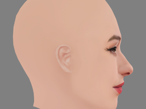 Maria de Nati Head - No Hair - Low poly head for game Modelo 3D