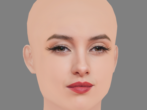 Maria de Nati Head - No Hair - Low poly head for game Modelo 3D
