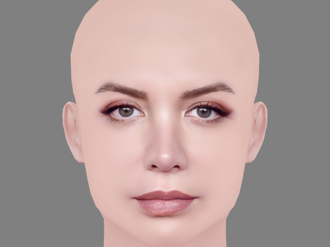 Maria Hervas Head - No Hair - Low poly head for game Modèle 3D