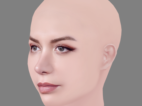 Maria Hervas Head - No Hair - Low poly head for game Modèle 3D