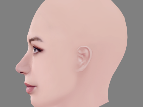 Maria Hervas Head - No Hair - Low poly head for game Modèle 3D