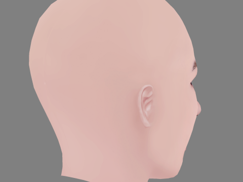 Maria Hervas Head - No Hair - Low poly head for game Modèle 3D